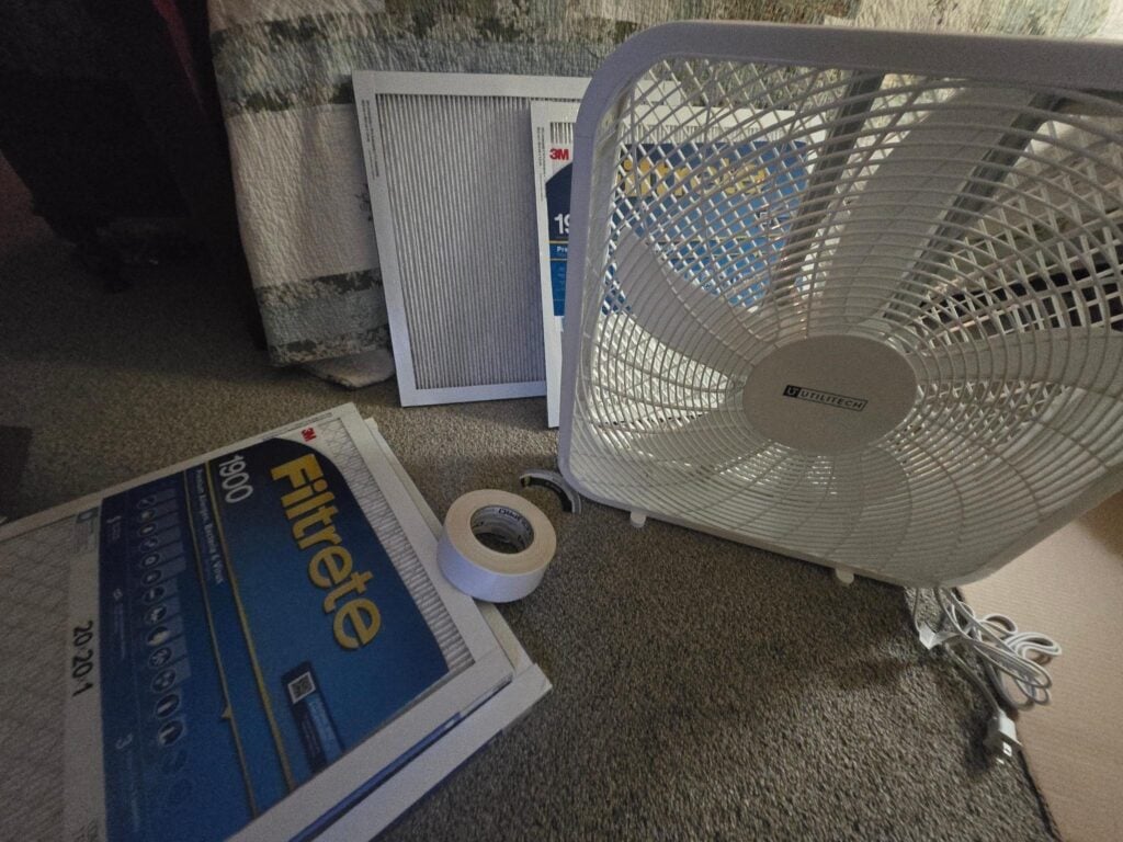 Filters and fans in our airbnb due to the extremely poor air quality.