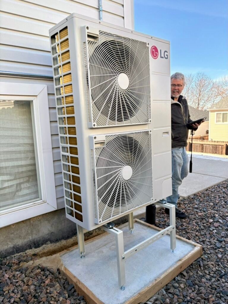 the hear inspector checking off requirements for the rebate submittal