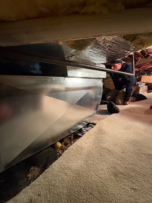 new ductwork crawlspace