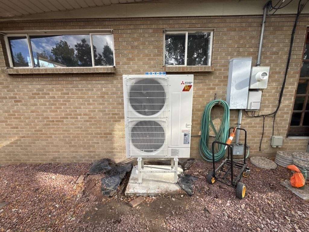 Our Mitsubishi heat pump installed at a home in Wheat Ridge Colorado